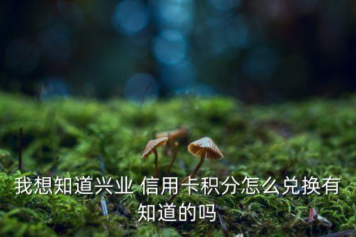 我想知道兴业 信用卡积分怎么兑换有知道的吗