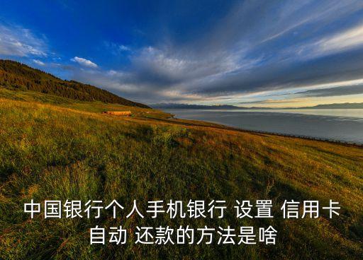 中国银行个人手机银行 设置 信用卡 自动 还款的方法是啥