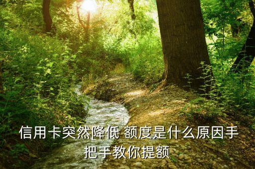  信用卡突然降低 额度是什么原因手把手教你提额