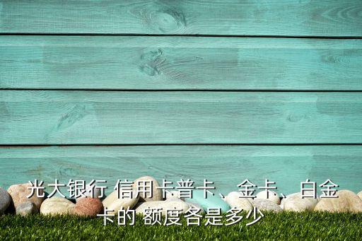  光大银行 信用卡普卡、金卡、白金卡的 额度各是多少