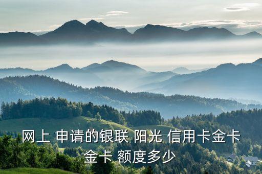 网上 申请的银联 阳光 信用卡金卡金卡 额度多少