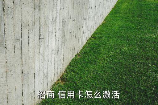 招商 信用卡怎么激活