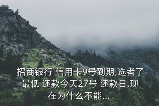  招商银行 信用卡9号到期,选者了 最低 还款今天27号 还款日,现在为什么不能...
