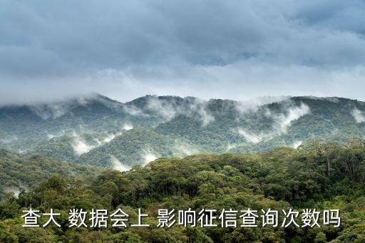 查大 数据会上 影响征信查询次数吗