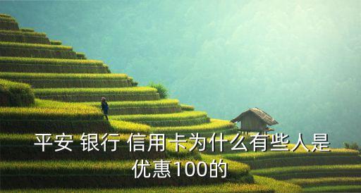  平安 银行 信用卡为什么有些人是优惠100的