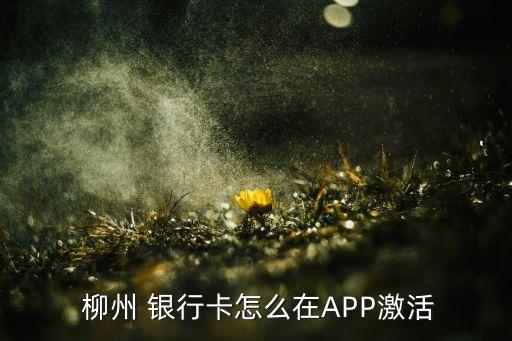 柳州 银行卡怎么在APP激活