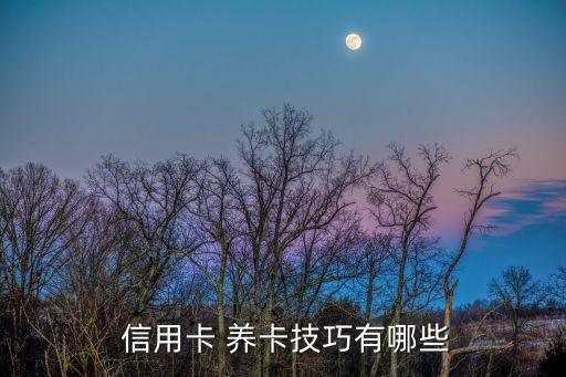  信用卡 养卡技巧有哪些
