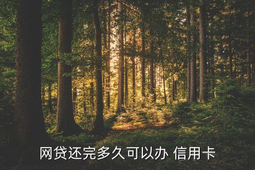 网贷还完多久可以办 信用卡