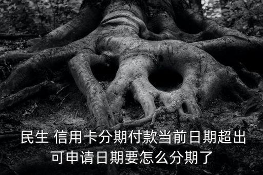  民生 信用卡分期付款当前日期超出可申请日期要怎么分期了
