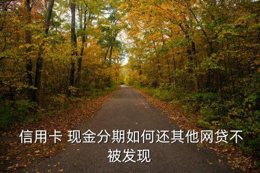  信用卡 现金分期如何还其他网贷不被发现