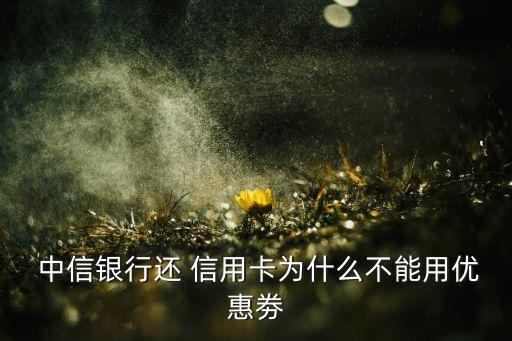  中信银行还 信用卡为什么不能用优惠劵
