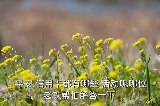  平安 信用卡都有哪些 活动呢哪位老铁帮忙解答一下