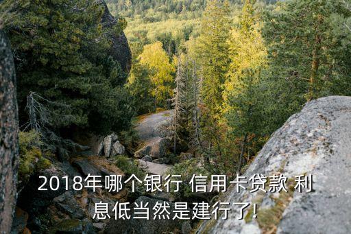 2018年哪个银行 信用卡贷款 利息低当然是建行了!