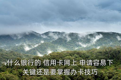 什么银行的 信用卡网上 申请容易下关键还是要掌握办卡技巧