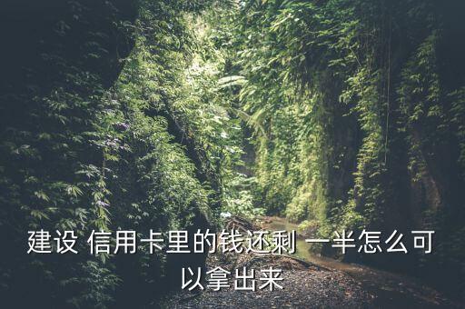 建设 信用卡里的钱还剩 一半怎么可以拿出来
