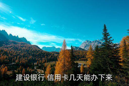 建行申请开信用卡要多久,建行哪个信用卡好用,好申请,额度高