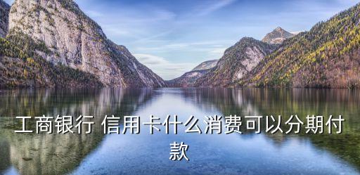 工商银行 信用卡什么消费可以分期付款