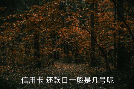  信用卡 还款日一般是几号呢