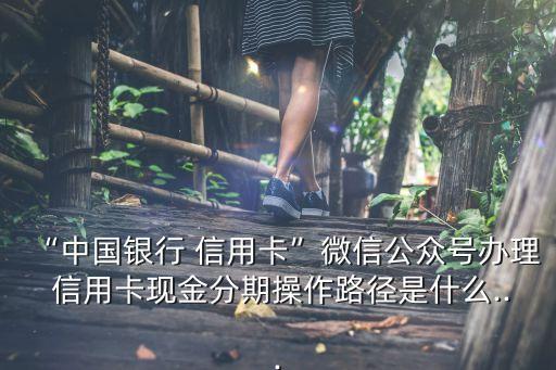 “中国银行 信用卡”微信公众号办理 信用卡现金分期操作路径是什么...