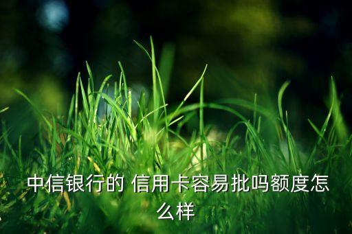  中信银行的 信用卡容易批吗额度怎么样