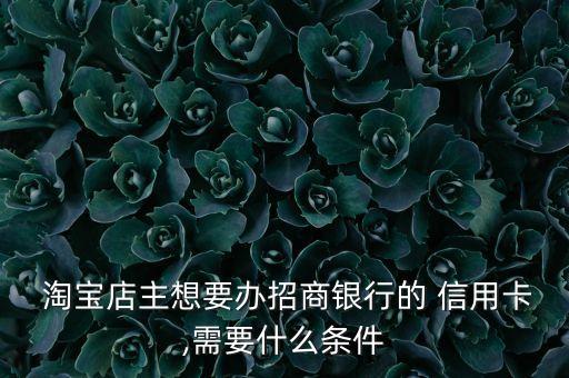  淘宝店主想要办招商银行的 信用卡,需要什么条件