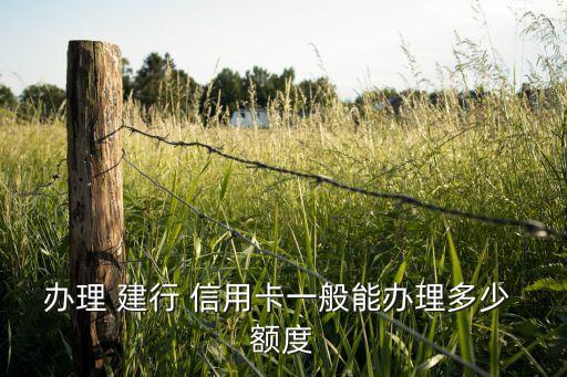 办理 建行 信用卡一般能办理多少 额度