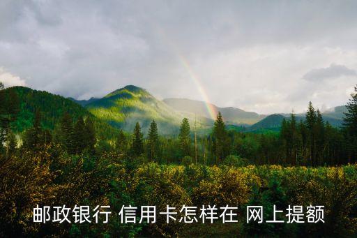 邮政银行 信用卡怎样在 网上提额