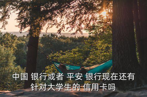 中国 银行或者 平安 银行现在还有针对大学生的 信用卡吗