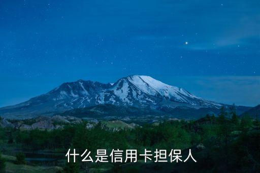 什么是信用卡担保人