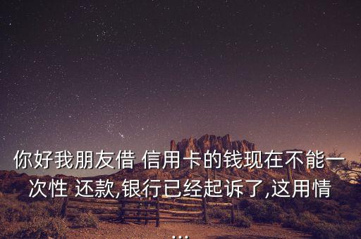 你好我朋友借 信用卡的钱现在不能一次性 还款,银行已经起诉了,这用情...