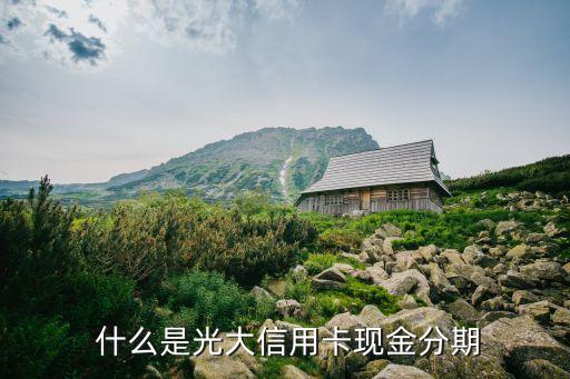 什么是光大信用卡现金分期
