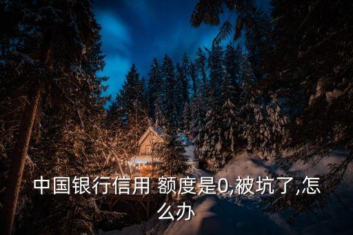 中国银行信用 额度是0,被坑了,怎么办
