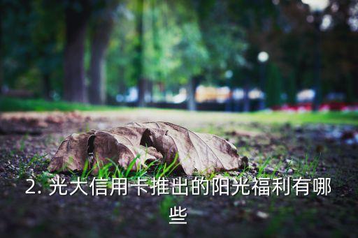 光大信用卡阳光权益，光大信用卡推出阳光福利