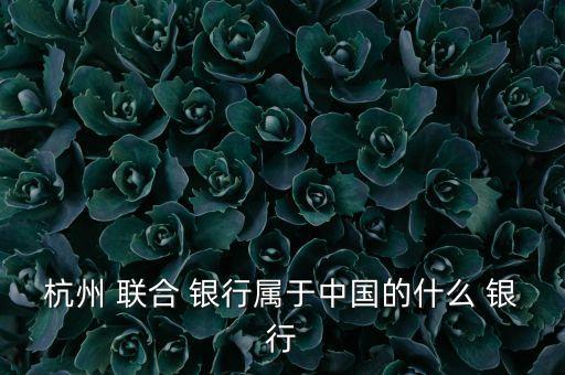 杭州 联合 银行属于中国的什么 银行
