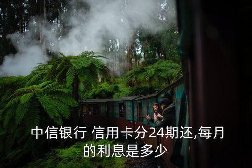  中信银行 信用卡分24期还,每月的利息是多少