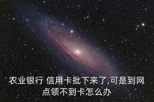 农业银行 信用卡批下来了,可是到网点领不到卡怎么办