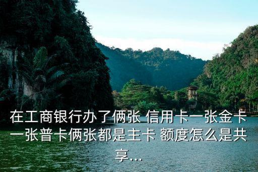 在工商银行办了俩张 信用卡一张金卡一张普卡俩张都是主卡 额度怎么是共享...