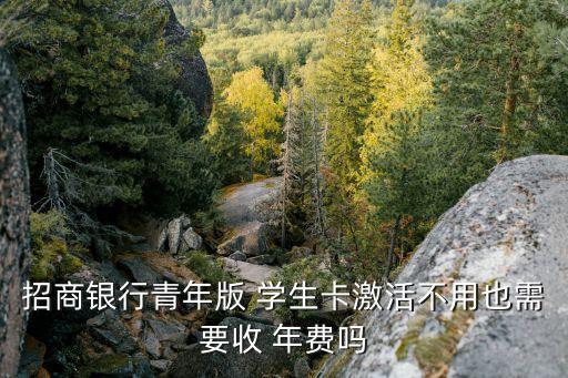 招商银行青年版 学生卡激活不用也需要收 年费吗