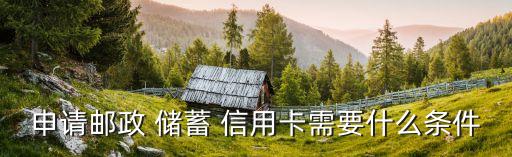 申请邮政 储蓄 信用卡需要什么条件