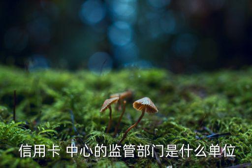 信用卡 中心的监管部门是什么单位