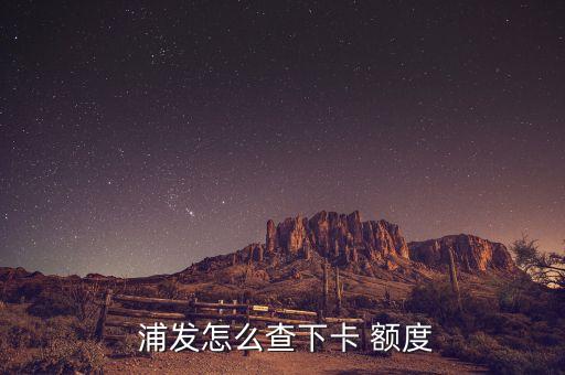 浦发怎么查下卡 额度