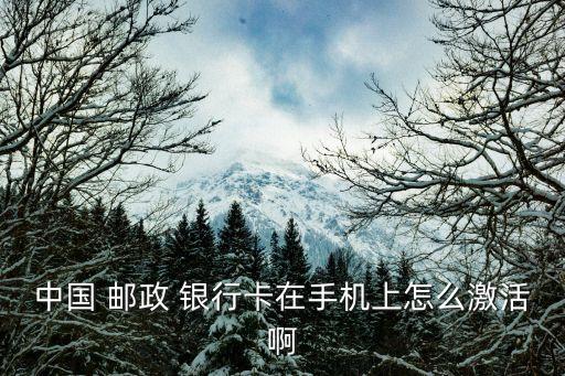 中国 邮政 银行卡在手机上怎么激活啊