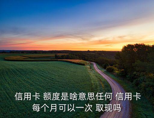  信用卡 额度是啥意思任何 信用卡每个月可以一次 取现吗