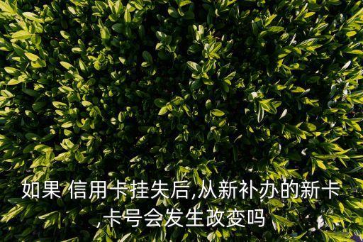 信用卡损坏申请补卡卡号会变吗
