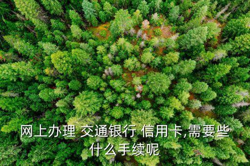 网上办理 交通银行 信用卡,需要些什么手续呢