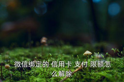  微信绑定的 信用卡 支付 限额怎么解除