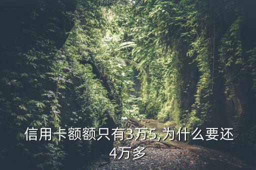  信用卡额额只有3万5,为什么要还4万多