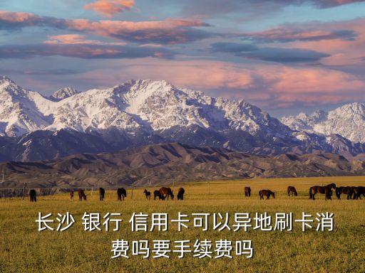  长沙 银行 信用卡可以异地刷卡消费吗要手续费吗