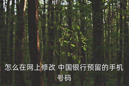 怎么在网上修改 中国银行预留的手机号码