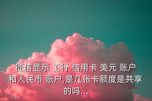 征信显示 工行 信用卡 美元 账户和人民币 账户,是几张卡额度是共享的吗...